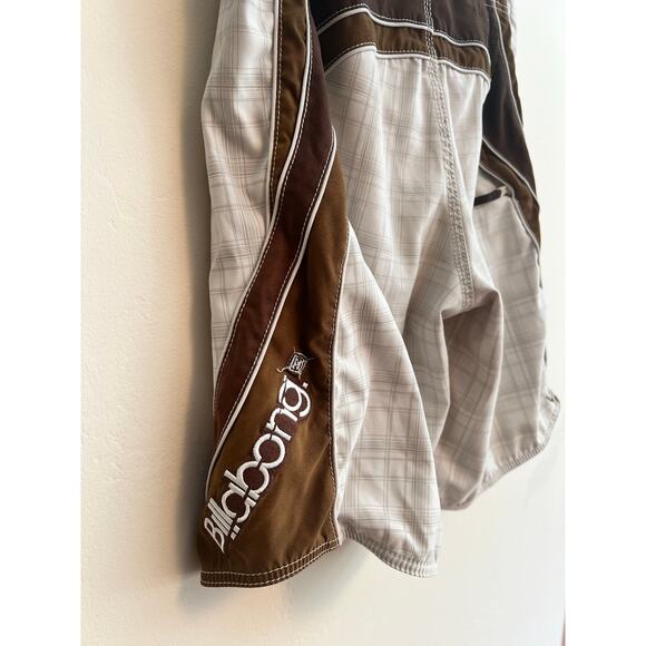 Vintage Y2K Men’s Billabong Swim Trunks Shorts Waist Size: 34 Brown/ Tan - Picture 6 of 8